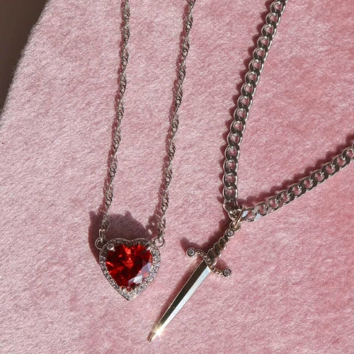 Heart and Sword Necklace