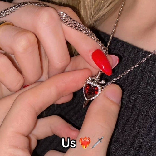 Heart and Sword Necklace