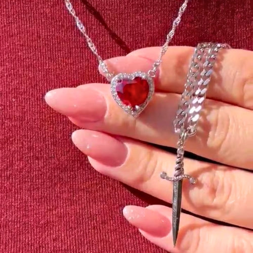 Heart and Sword Necklace